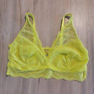 Pearl By‎ Venus Women Large Bralette Lace Pullover Limelight Yellow